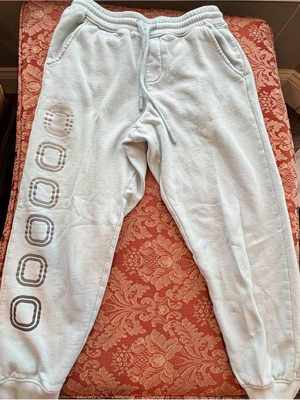 Overtime Light Blue Jogger Sweatpants with Side Graphic